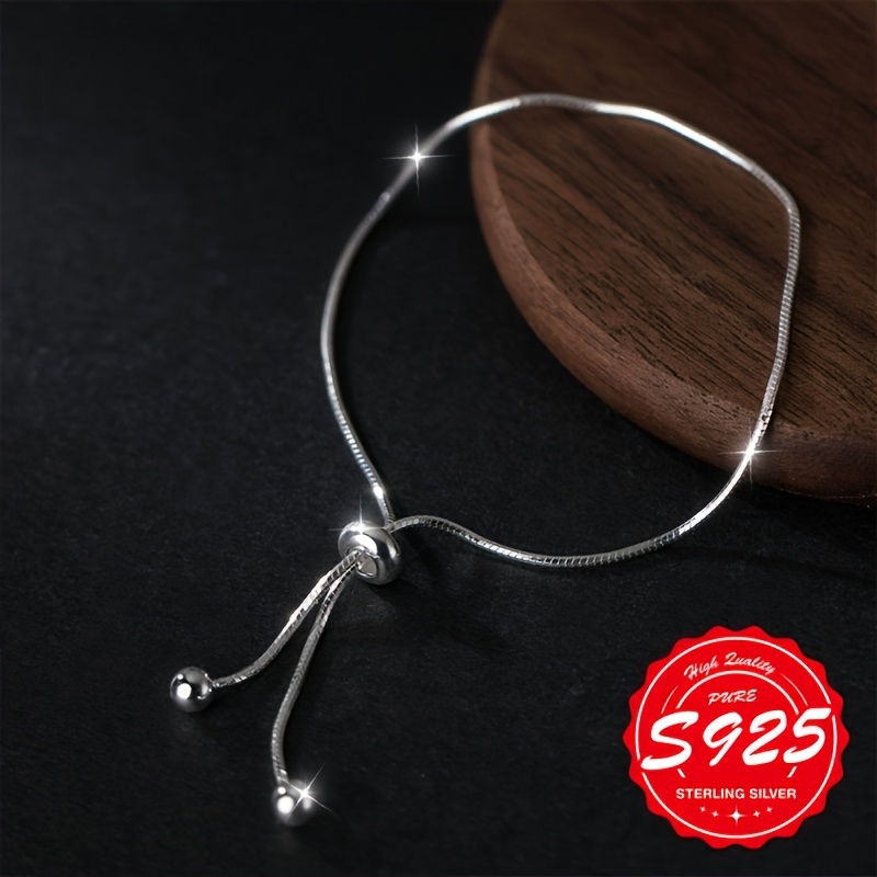 Women's S925 Retractable Bead Anklet — Fashionable Foot Accessory